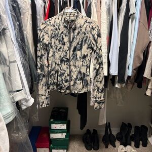 Women’s Tie-Dye Zip Front Jacket - Beige/Black